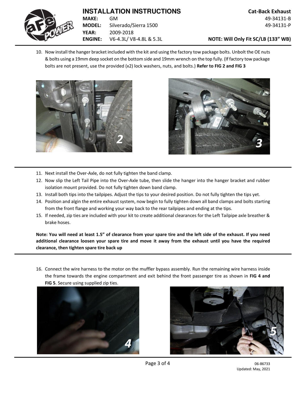 aFe Gemini XV Cat-Back Exhaust System GM Trucks 09-18 V6-4.3/V8-4.8/5.3L- Cut-Out Polished