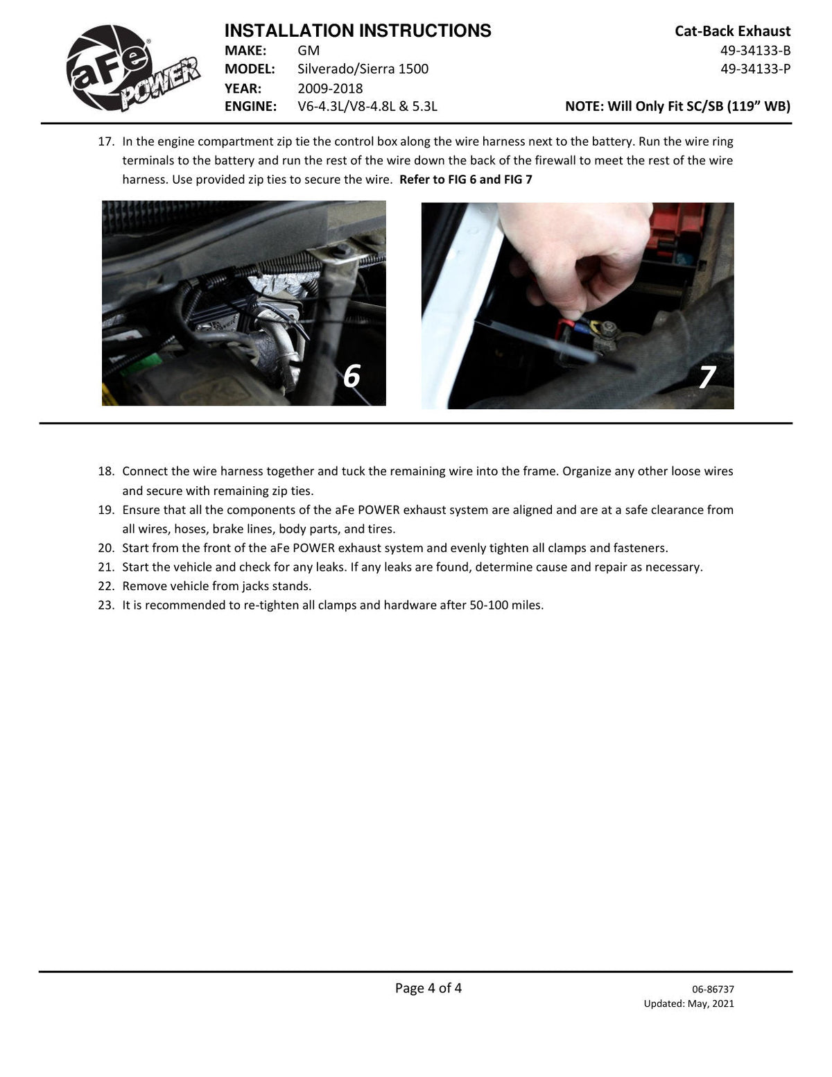 aFe Gemini XV 3in 304 SS Cat-Back Exhaust w/ Cutout 09-18 GM Trucks 4.3L/4.8L/5.3L w/ Black Tips