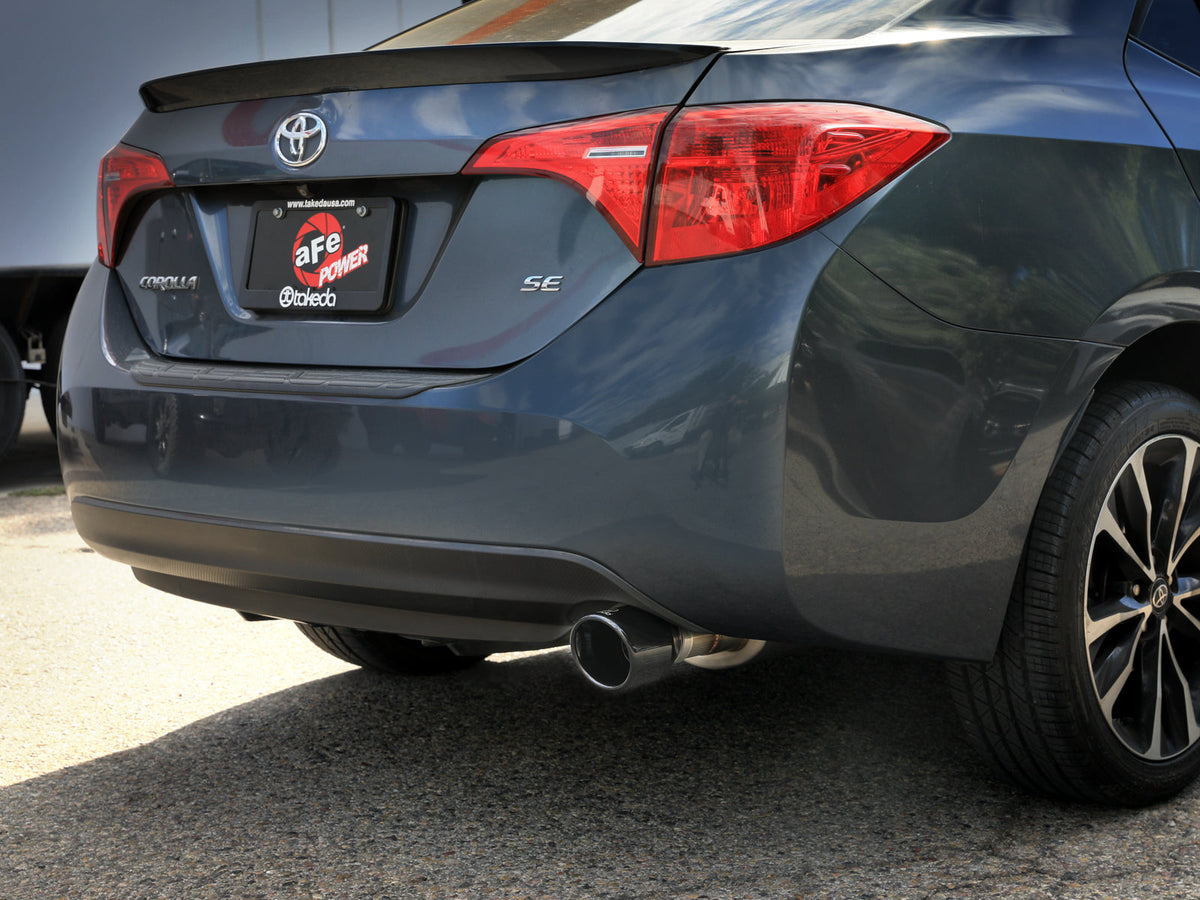 aFe 14-19 Toyota Corolla 1.8L Takeda 2.5in 304SS Axle-Back Exhaust w/ Black Tip