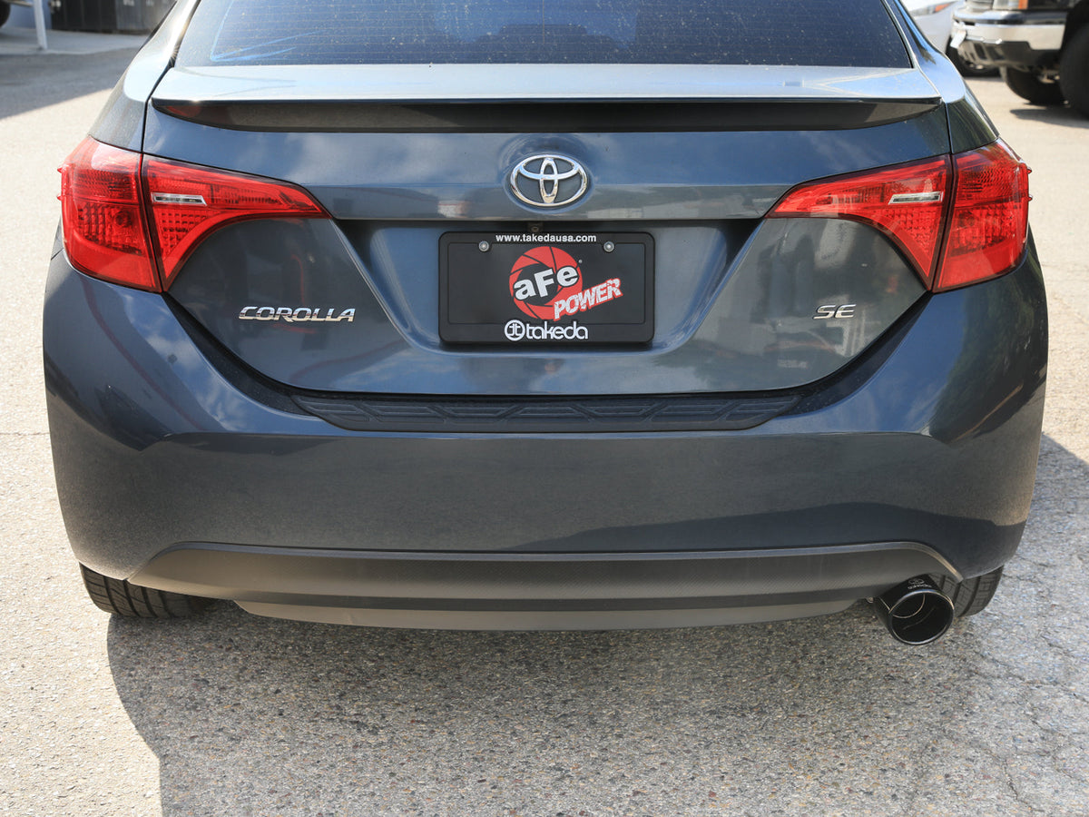aFe 14-19 Toyota Corolla 1.8L Takeda 2.5in 304SS Axle-Back Exhaust w/ Black Tip