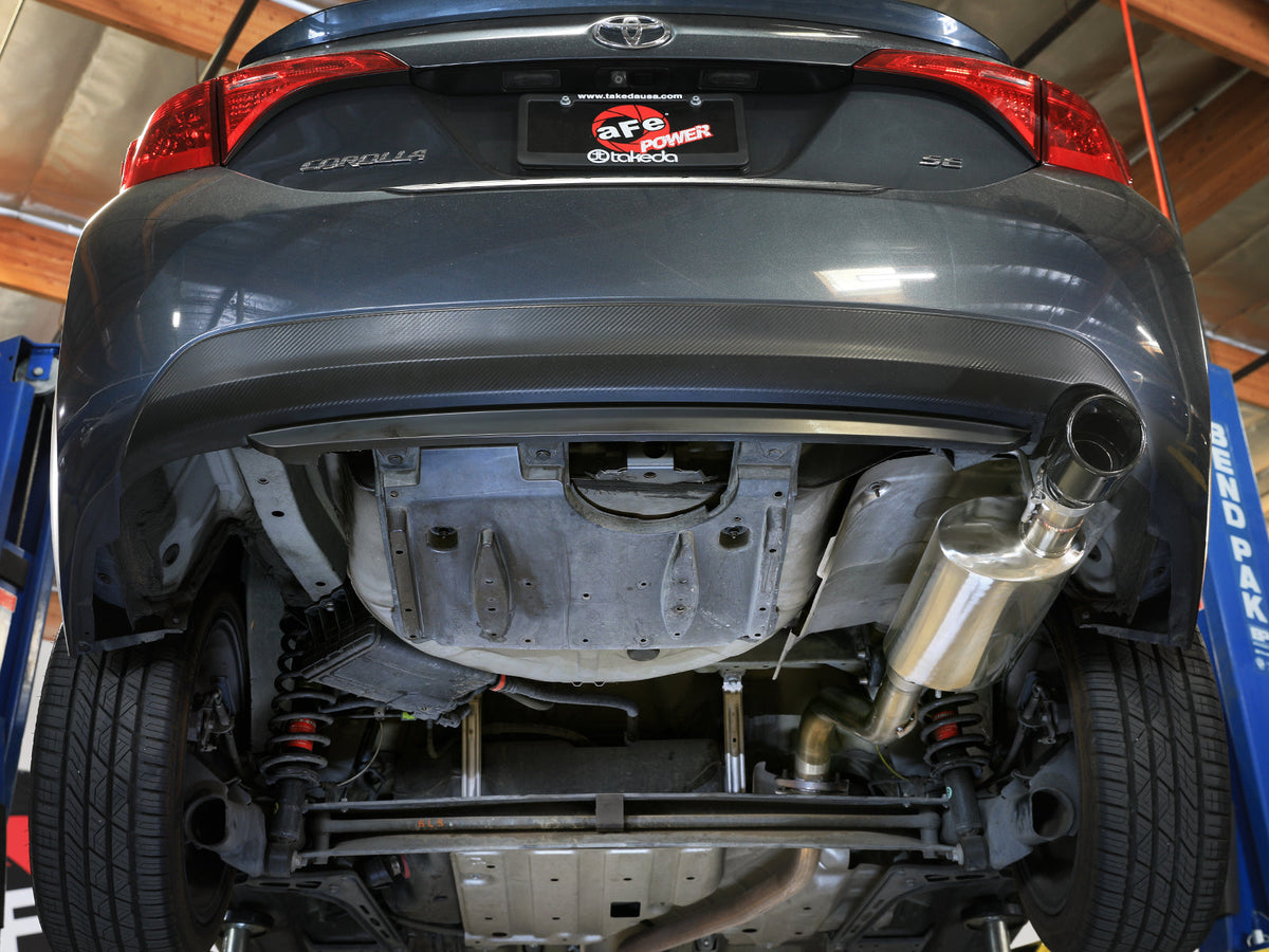 aFe 14-19 Toyota Corolla 1.8L Takeda 2.5in 304SS Axle-Back Exhaust w/ Black Tip