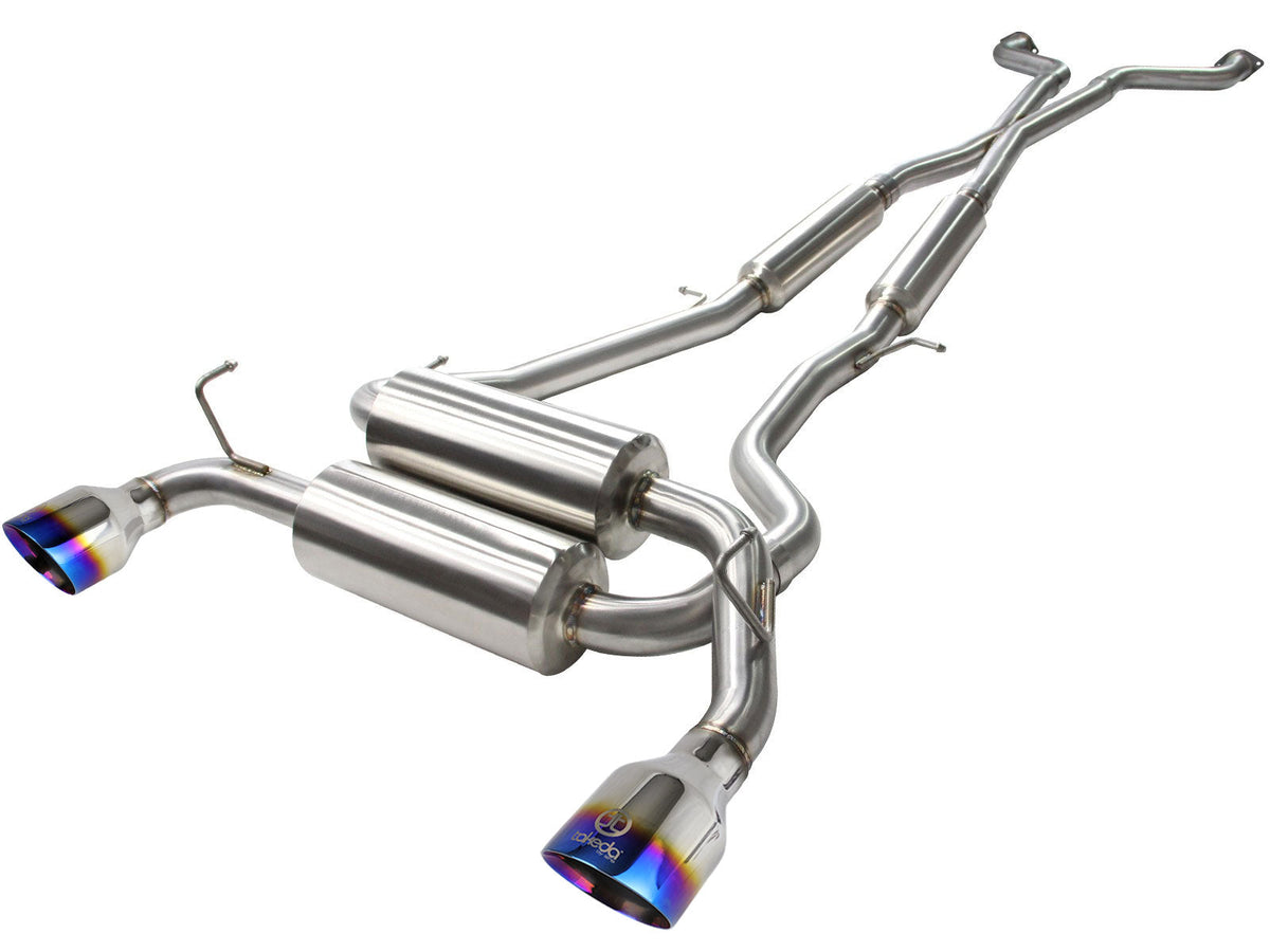aFe Takeda 2-1/2 in 304 SS Cat-Back Exhaust System Infiniti G37 08-13/Q60 14-15 V6-3.7 w/ Black Tips