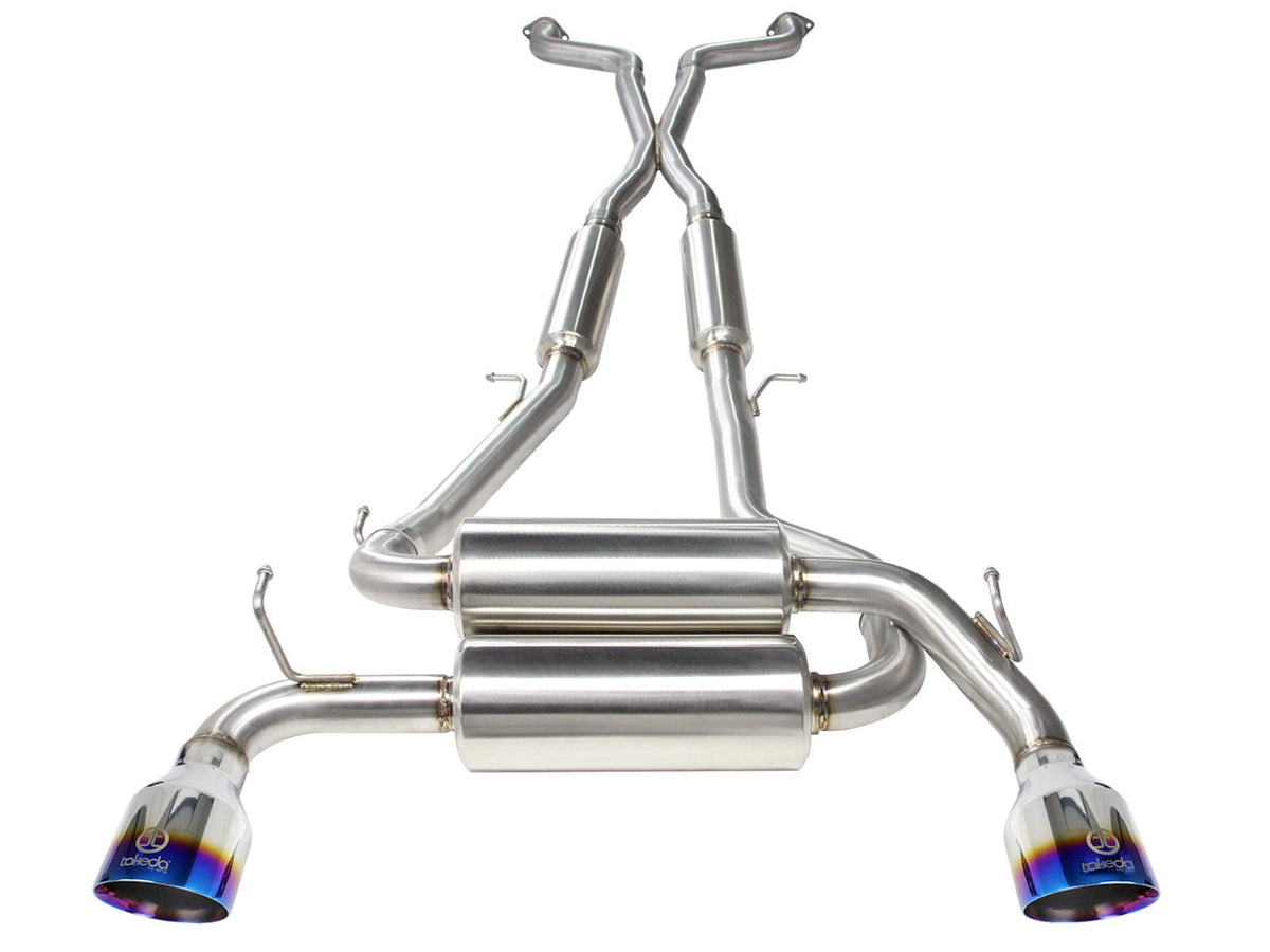 aFe Takeda 2-1/2 in 304 SS Cat-Back Exhaust System Infiniti G37 08-13/Q60 14-15 V6-3.7 w/ Black Tips