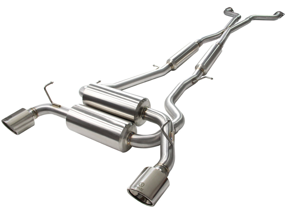 aFe Takeda 2-1/2 in 304 SS Cat-Back Exhaust System Infiniti G37 08-13/Q60 14-15 V6-3.7 w/ Black Tips