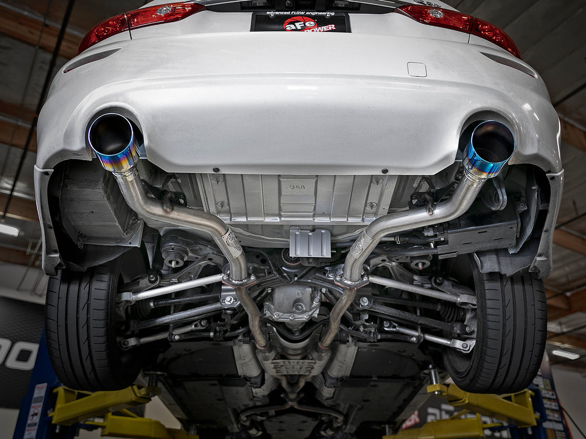 aFe Takeda 2.5in 304 SS Axle-Back Exhaust w/ Carbon Fiber Tips 16-19 Infiniti Q50 V6-3.0L (tt)