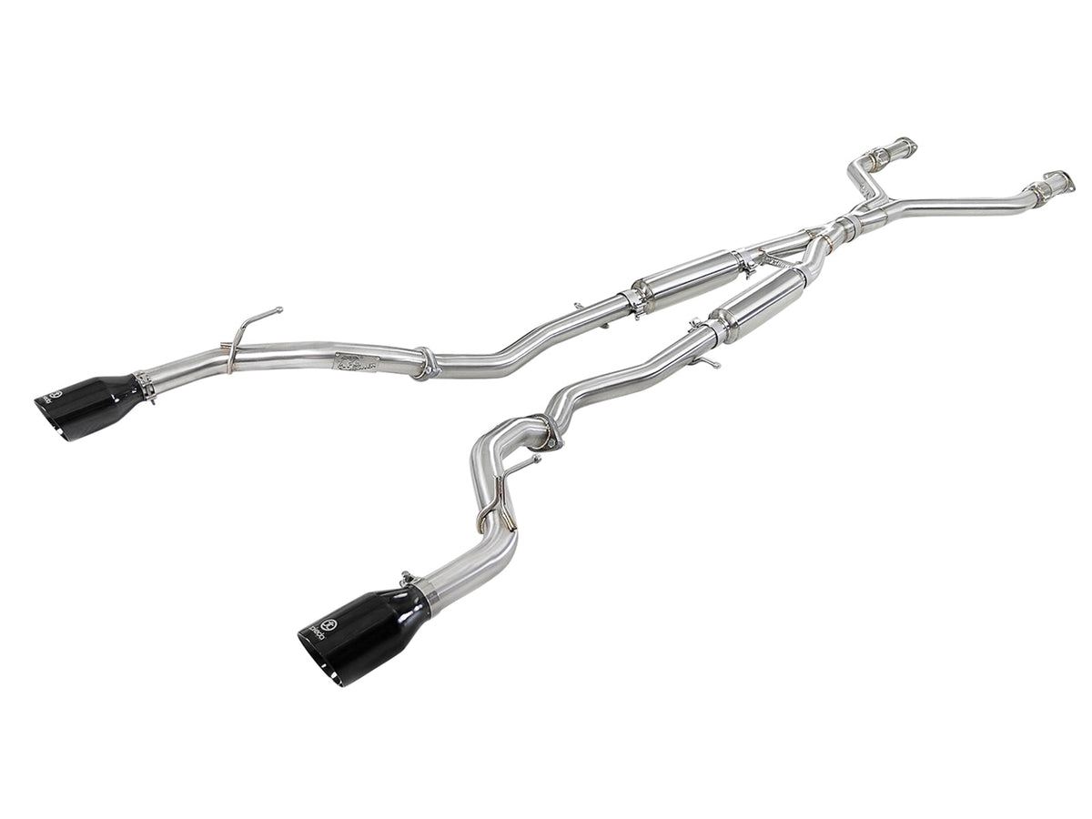 aFe Takeda 2.5in 304 SS Cat-Back Exhaust System w/ Carbon Fiber Tips 16-18 Infiniti Q50 V6-3.0L (tt)