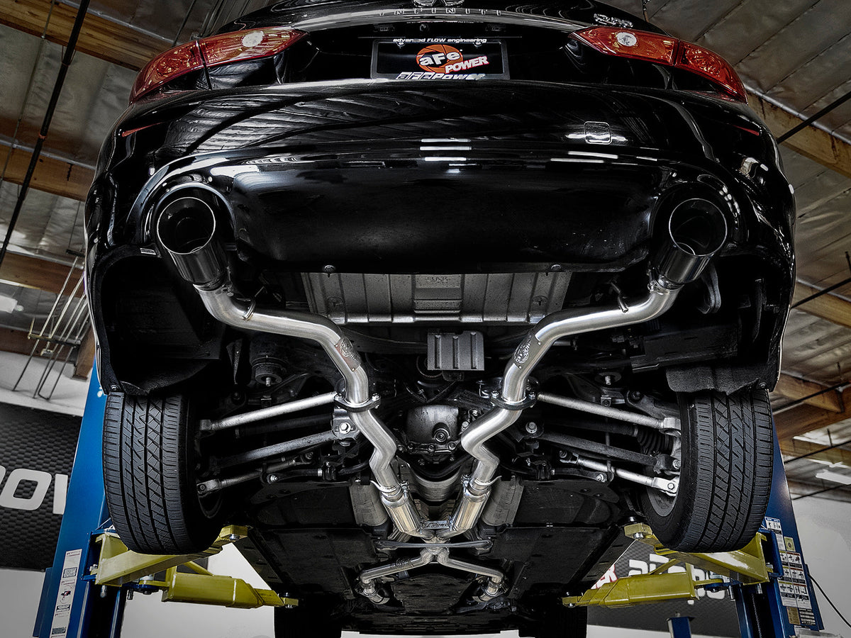 aFe Takeda 2.5in 304 SS Cat-Back Exhaust System w/ Carbon Fiber Tips 16-18 Infiniti Q50 V6-3.0L (tt)
