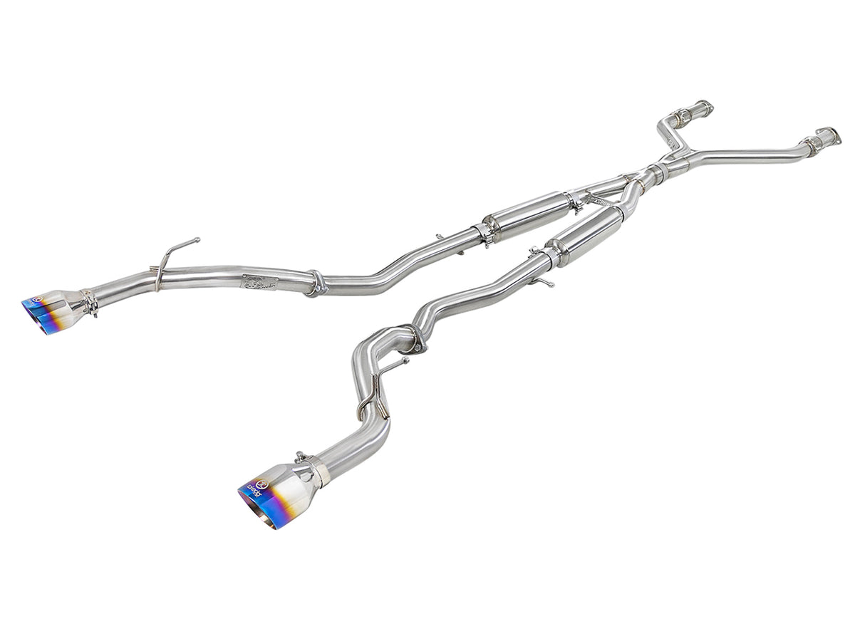 aFe Takeda 2.5in 304 SS Cat-Back Exhaust System w/ Carbon Fiber Tips 16-18 Infiniti Q50 V6-3.0L (tt)