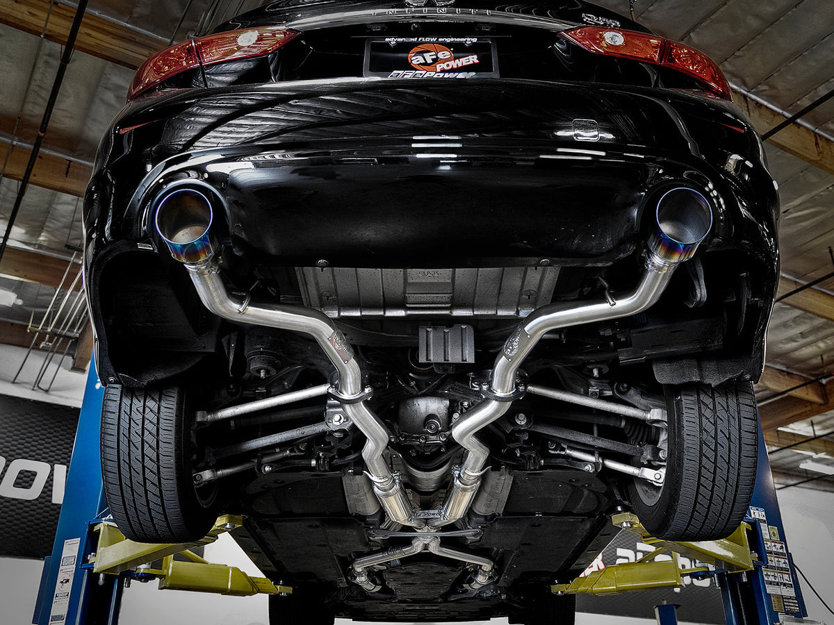 aFe Takeda 2.5in 304 SS Cat-Back Exhaust System w/ Polished Tips 16-18 Infiniti Q50 V6-3.0L (tt)