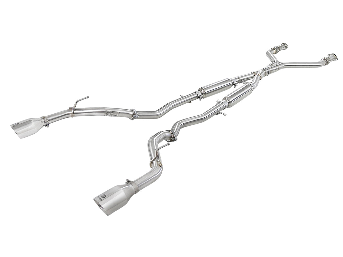 aFe Takeda 2.5in 304 SS Cat-Back Exhaust System w/ Carbon Fiber Tips 16-18 Infiniti Q50 V6-3.0L (tt)
