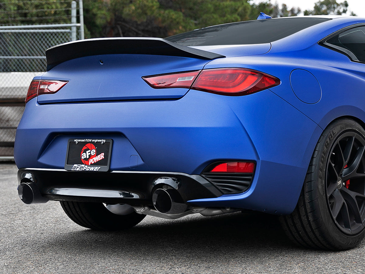 aFe POWER Takeda 2.5in 304 SS Axle-Back Exhaust w/ Polished Tips 17-19 Infiniti Q60 V6-3.0L (tt)