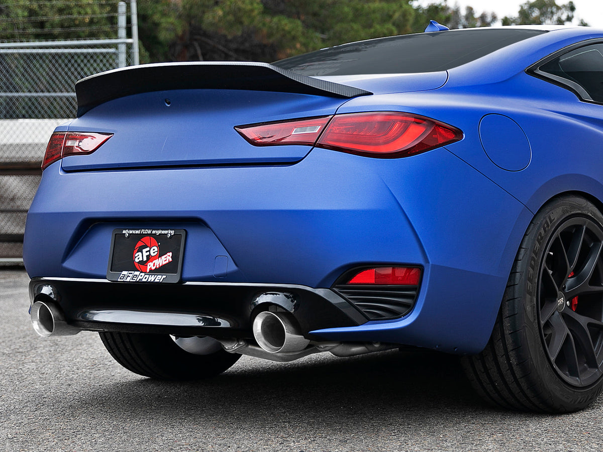 aFe POWER Takeda 2.5in 304 SS Axle-Back Exhaust w/ Black Tips 17-19 Infiniti Q60 V6-3.0L (tt)