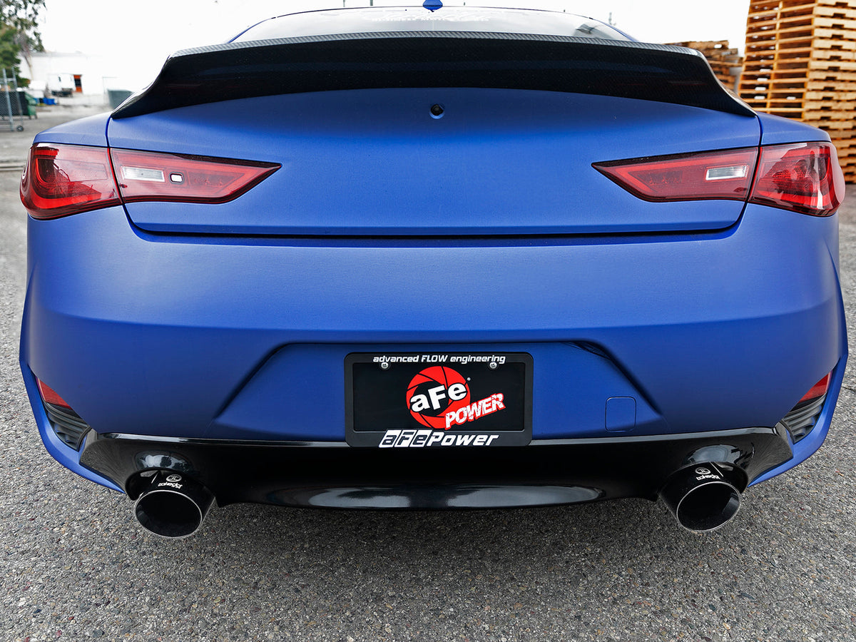 aFe POWER Takeda 2.5in 304 SS CB Exhaust w/ Polished Tips 17-19 Infiniti Q60 V6-3.0L (tt)