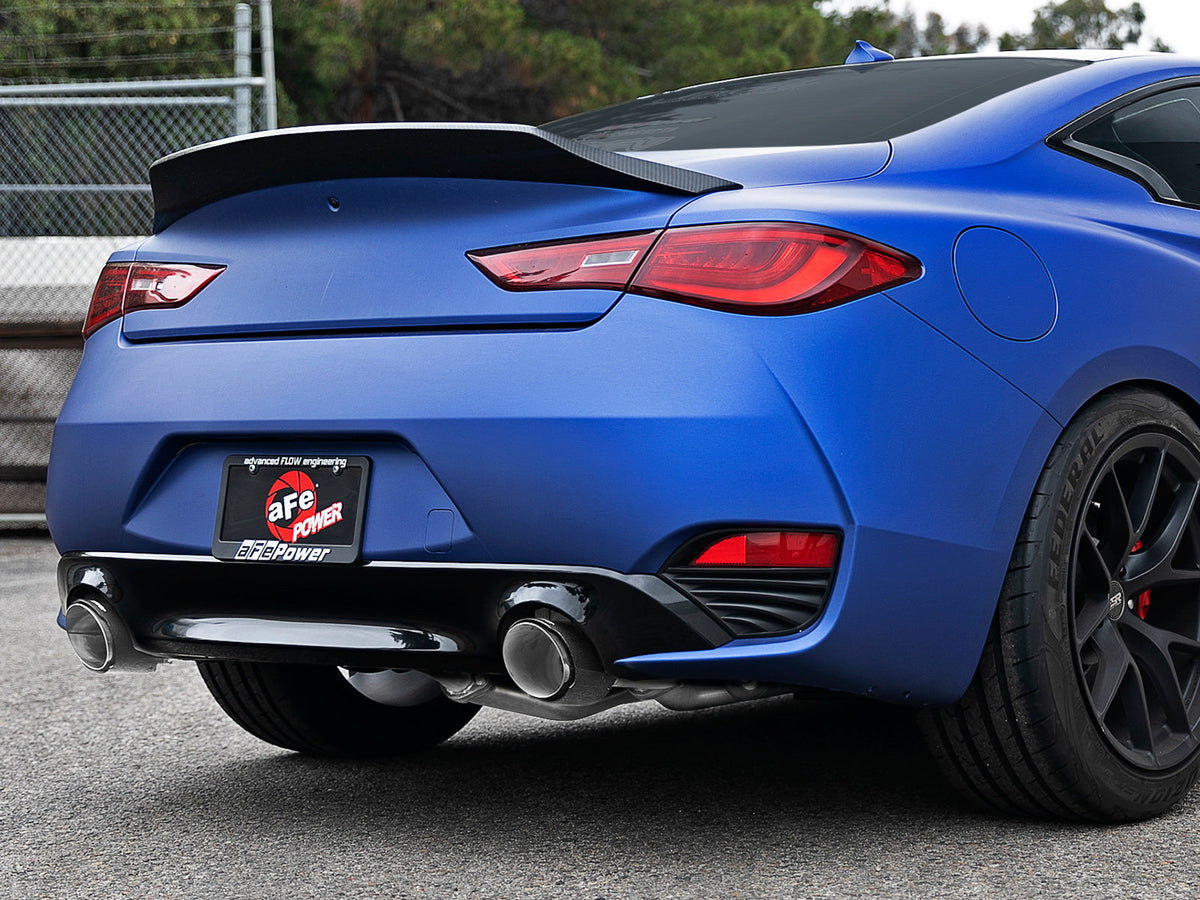 aFe POWER Takeda 2.5in 304 SS CB Exhaust w/ Black Tips 17-19 Infiniti Q60 V6-3.0L (tt)