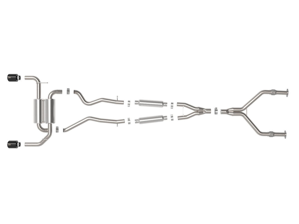 aFe 14-15 Infiniti Q50 V6 3.7L Takeda 2.5in 305 SS Cat Back Exhaust System w/ Black Tips