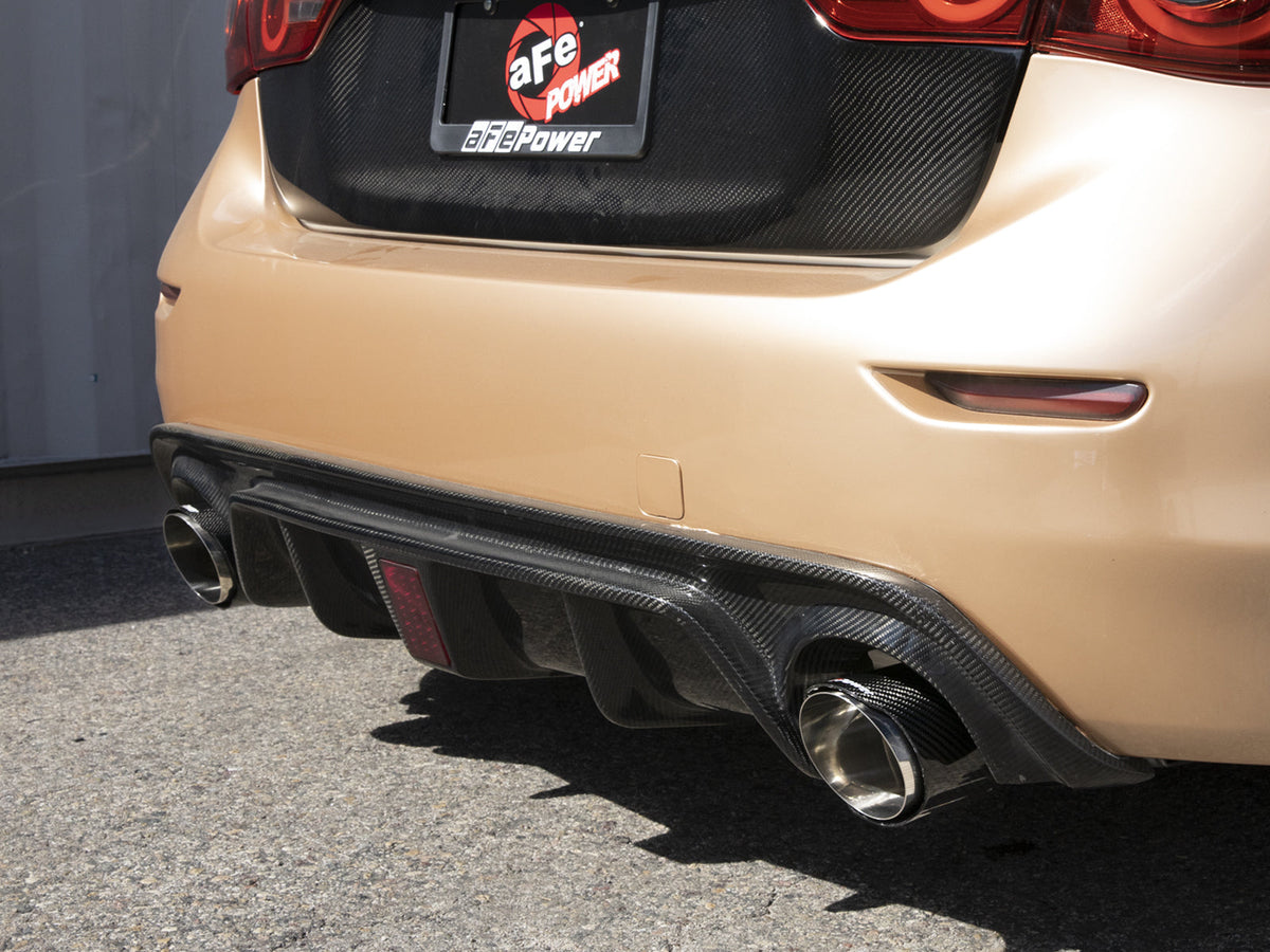 aFe 14-15 Infiniti Q50 V6 3.7L Takeda 2.5in 305 SS Cat Back Exhaust System w/ Black Tips