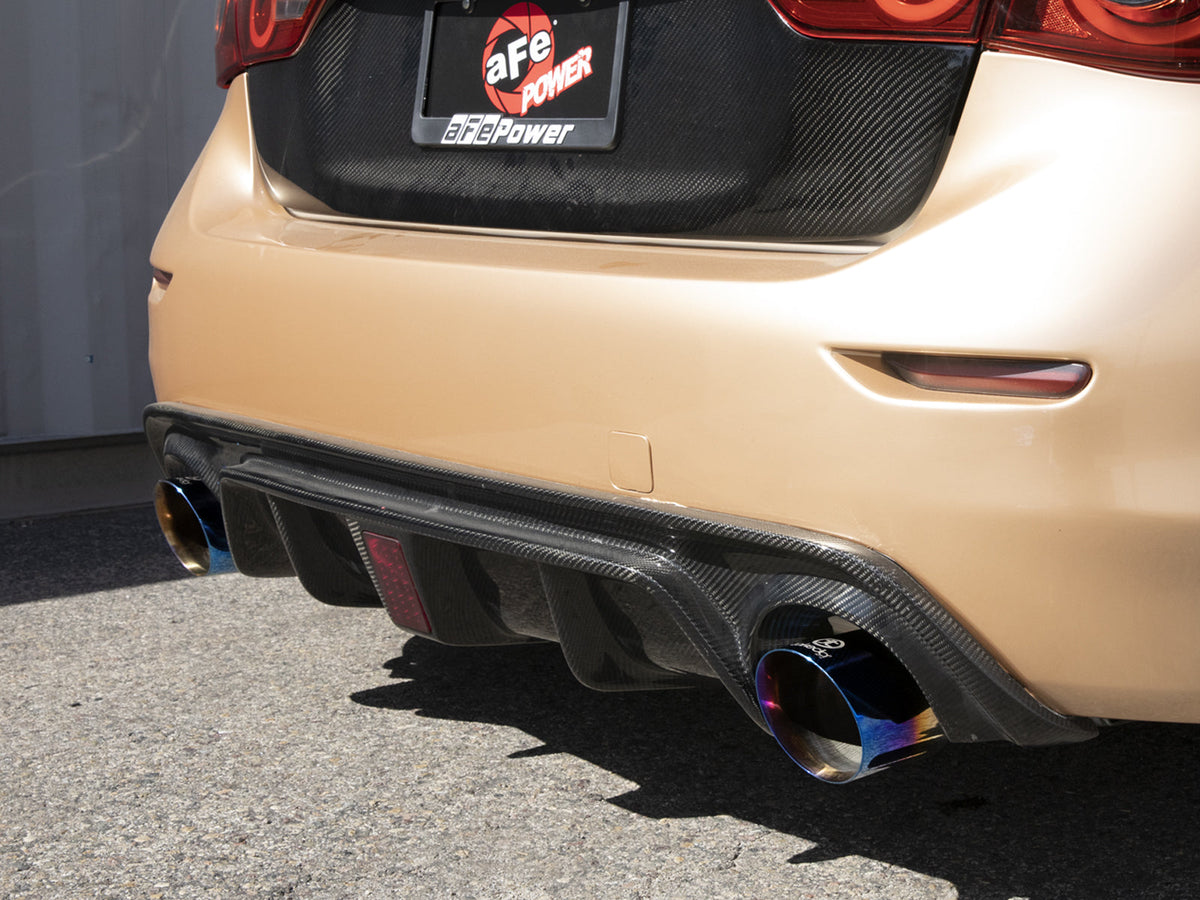 aFe 14-15 Infiniti Q50 V6 3.7L Takeda 2.5in 305 SS Cat Back Exhaust System w/ Black Tips