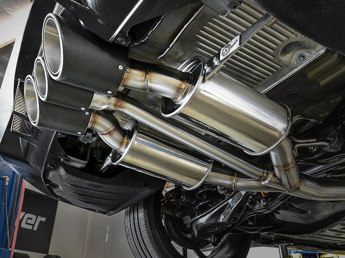 aFe Takeda 3in 304 SS Cat-Back Exhaust w/ Blue Flame Tips 2017+ Honda Civic Type R I4 2.0L (t)