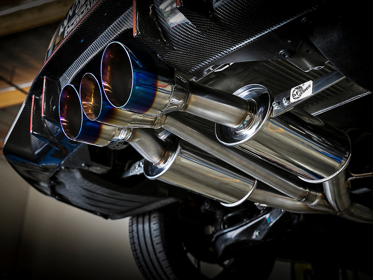 aFe Takeda 3in 304 SS Cat-Back Exhaust w/ Blue Flame Tips 2017+ Honda Civic Type R I4 2.0L (t)