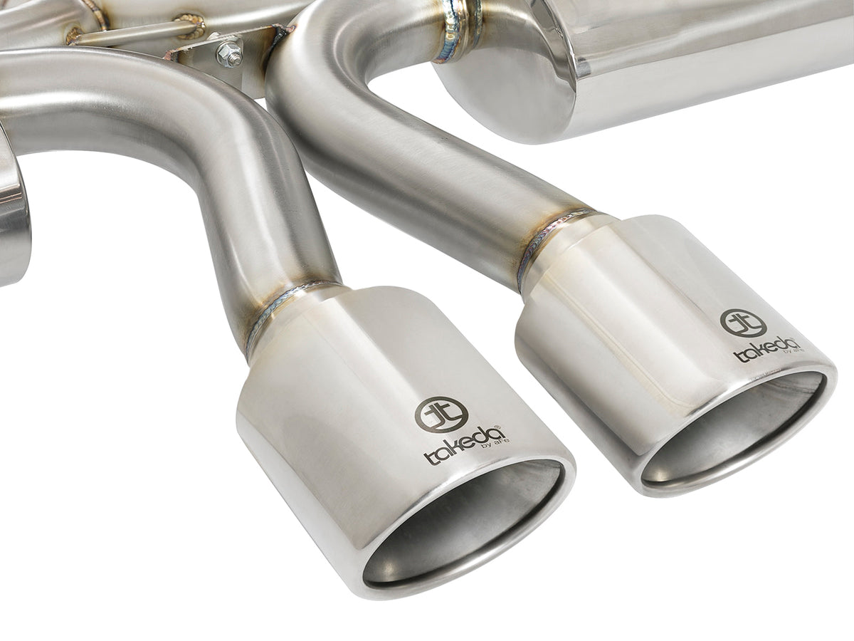 aFe Takeda 3in 304 SS Cat-Back Exhaust w/ Dual Center Black Tips 17+ Honda Civic Si (2dr) I4 1.5L