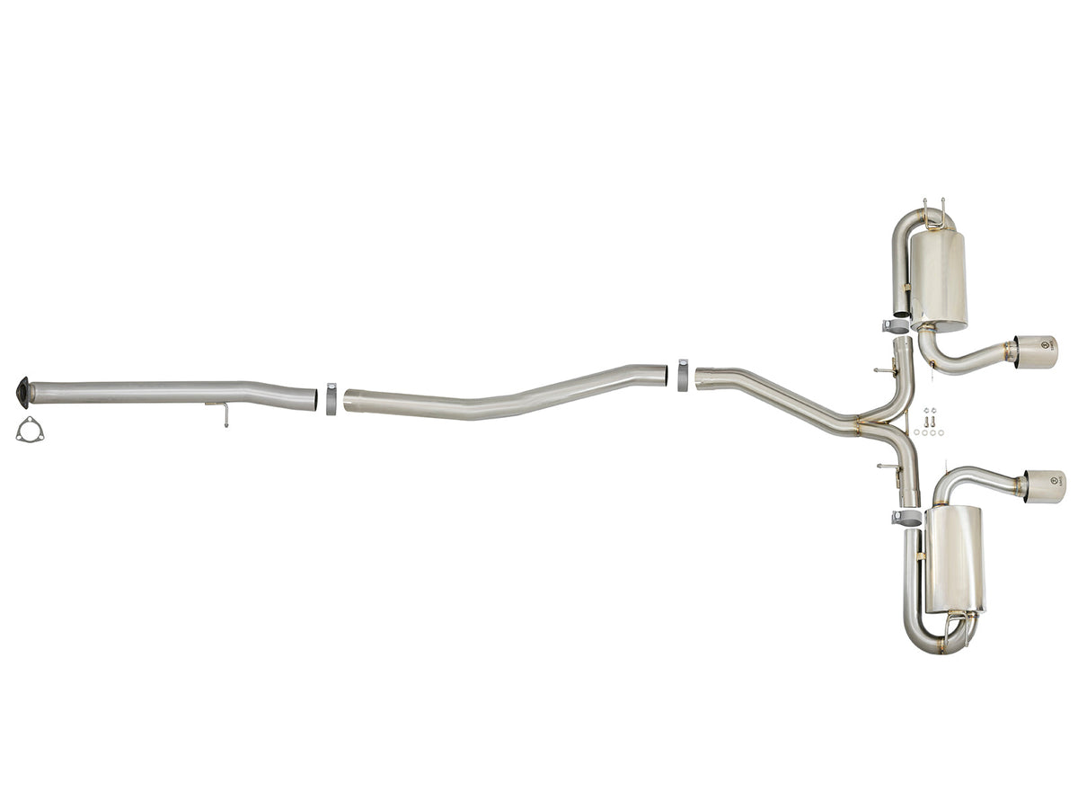 aFe Takeda 3in 304 SS Cat-Back Exhaust w/ Dual Center Black Tips 17+ Honda Civic Si (2dr) I4 1.5L