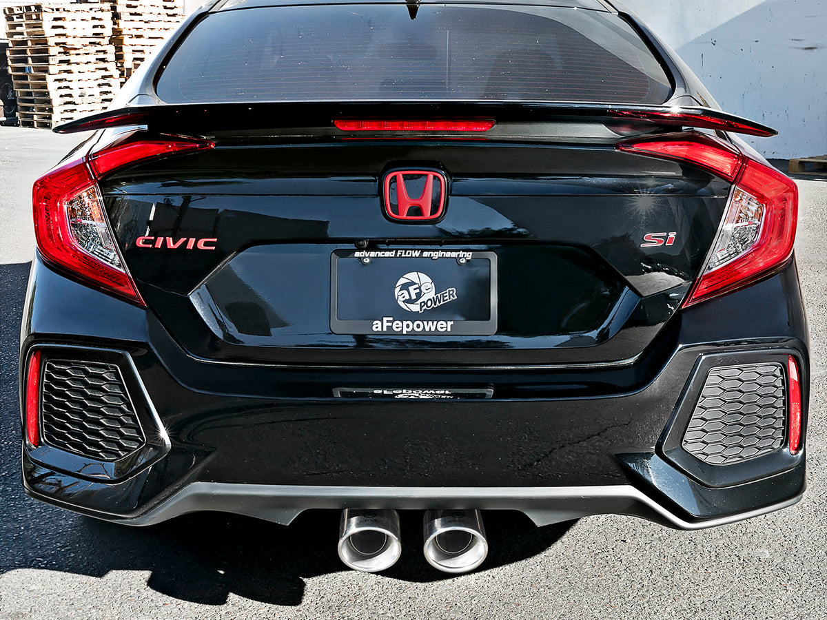 aFe Takeda 3in 304 SS Cat-Back Exhaust w/ Dual Center Black Tips 17+ Honda Civic Si (2dr) I4 1.5L