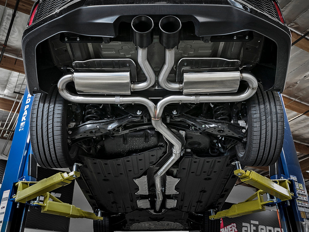 aFe Takeda 3in 304 SS Cat-Back Exhaust System w/ Blue Tips 2017+ Honda Civic Si 4Dr I4 1.5L (t)