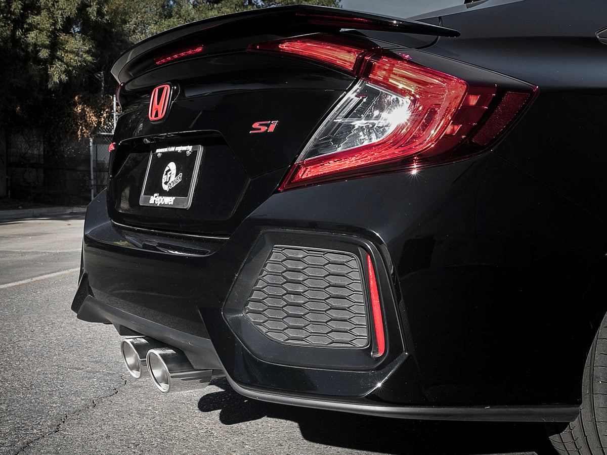 aFe Takeda 3in 304 SS Cat-Back Exhaust System w/ Blue Tips 2017+ Honda Civic Si 4Dr I4 1.5L (t)