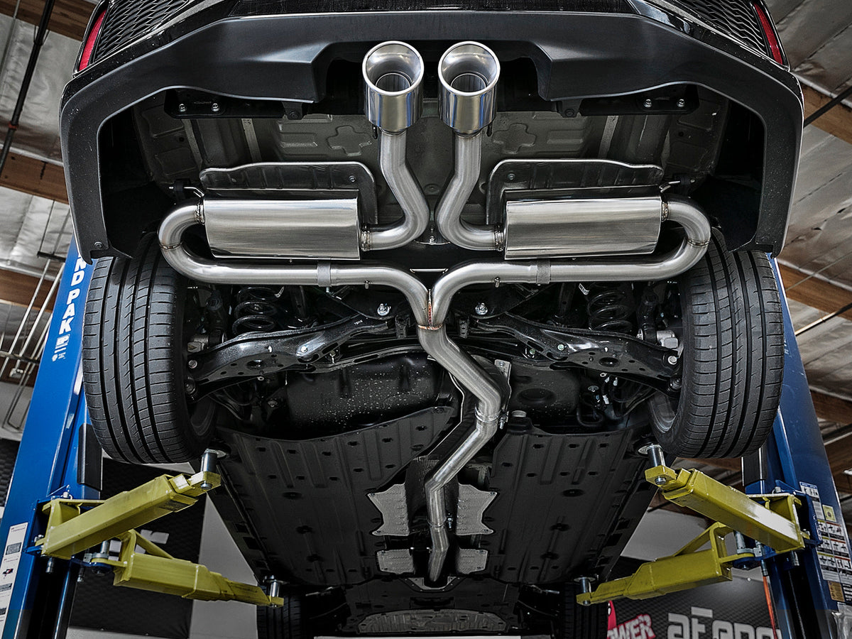 aFe Takeda 3in 304 SS Cat-Back Exhaust System w/ Blue Tips 2017+ Honda Civic Si 4Dr I4 1.5L (t)