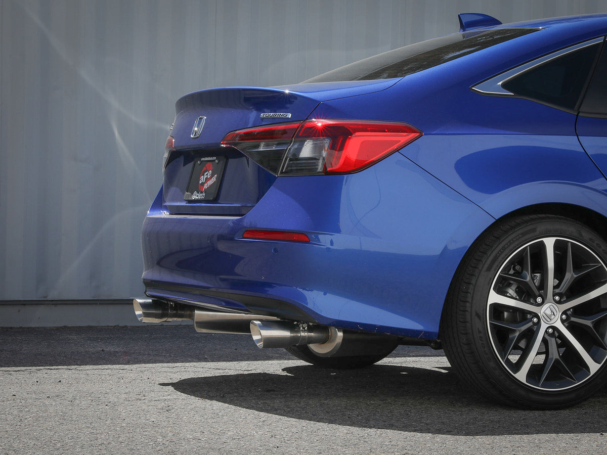 aFe Takeda 2.5in 304 SS Cat-Back Exhaust System w/CF Tips 2022+ Honda Civic L4-1.5L (t)