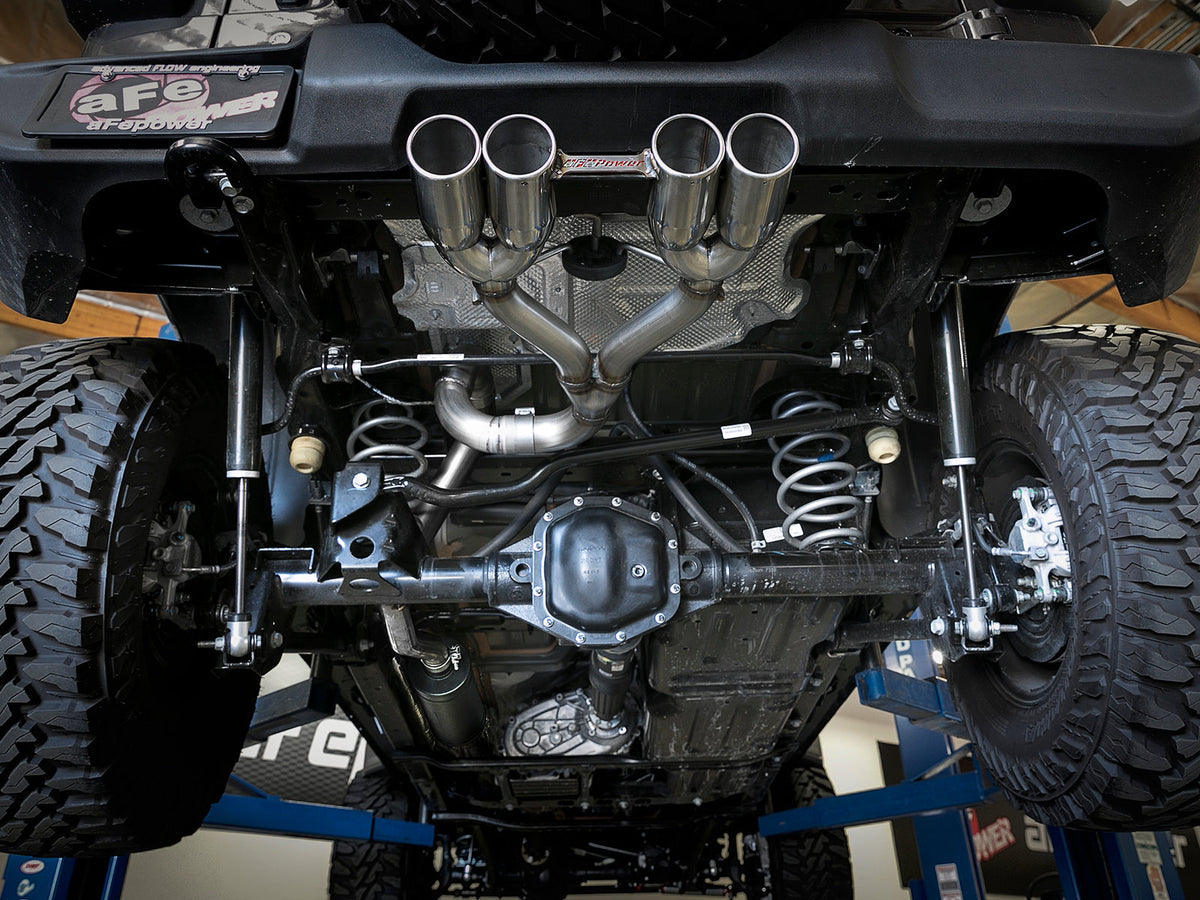 aFe Rebel Series 2.5in. 304 SS C/B Exhaust System 2018 Jeep Wrangler (JL) V6-3.6L - Polished Tip