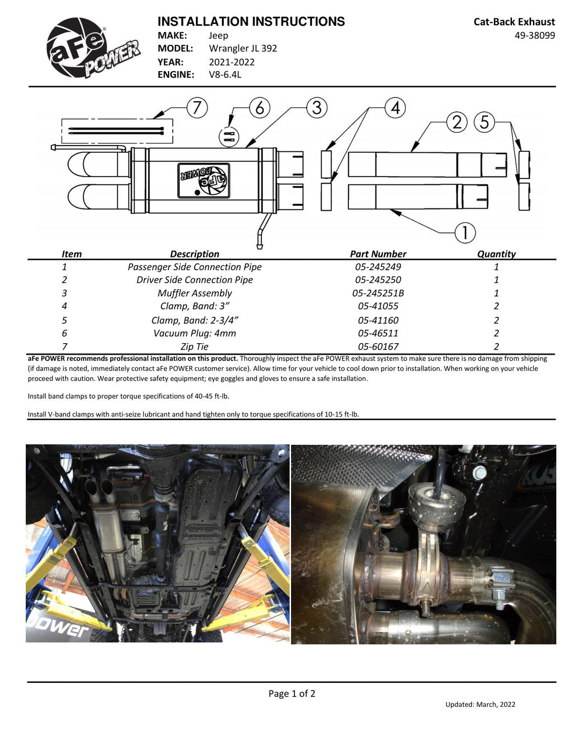 aFe 2021+ Jeep Wrangler JL (392 V8-6.4L) Rock Basher 3in. 304 Stainless Steel Cat-Back Exhaust