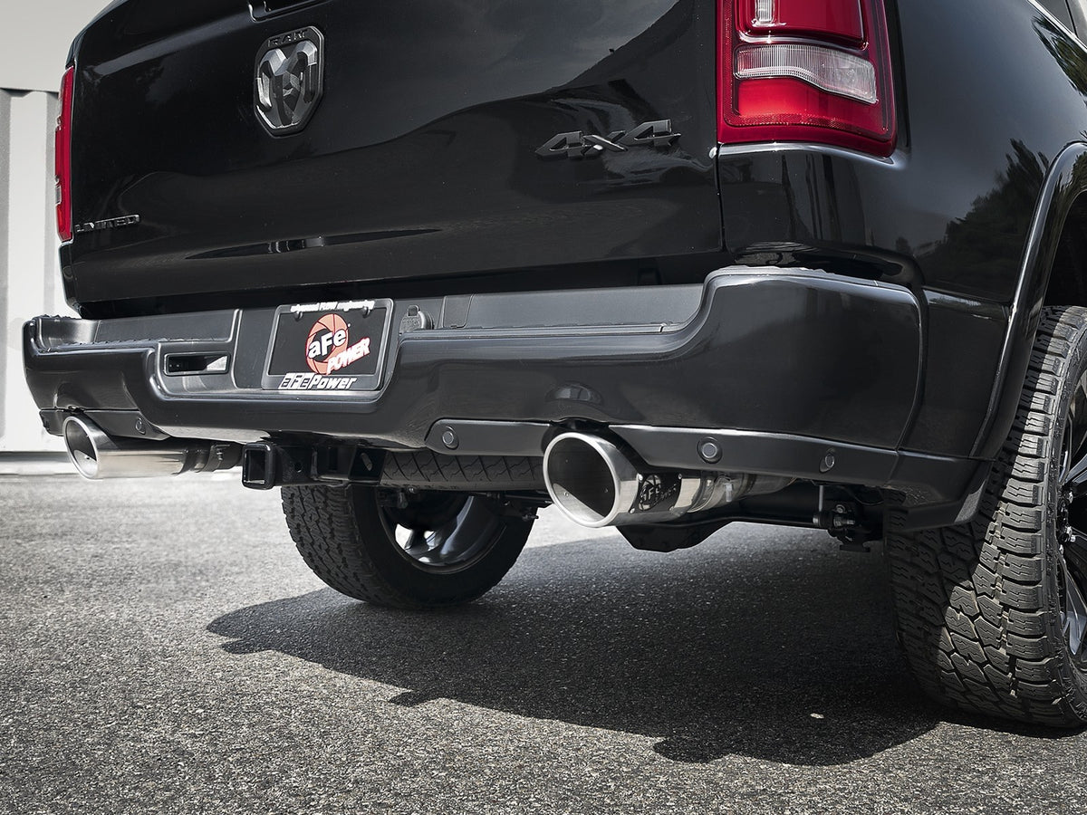 aFe Large Bore-HD 3in 409SS DPF-Back Exhaust System w/ Polished Tip RAM 1500 20-21 V6-3.0