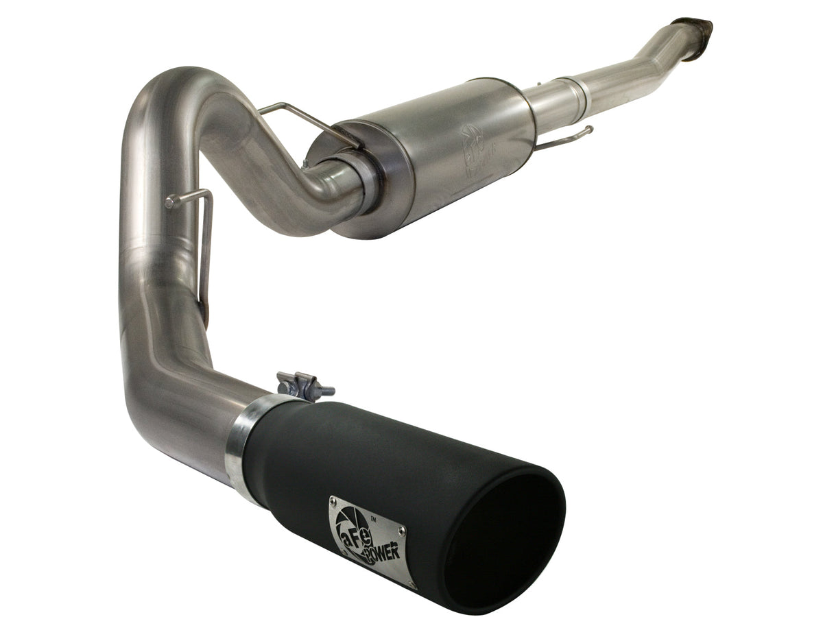 aFe MACH Force XP Exhaust Cat-Back SS-409 4in Black Tip 11-12 Ford F-150 EcoBoost V6-3.5L (tt)