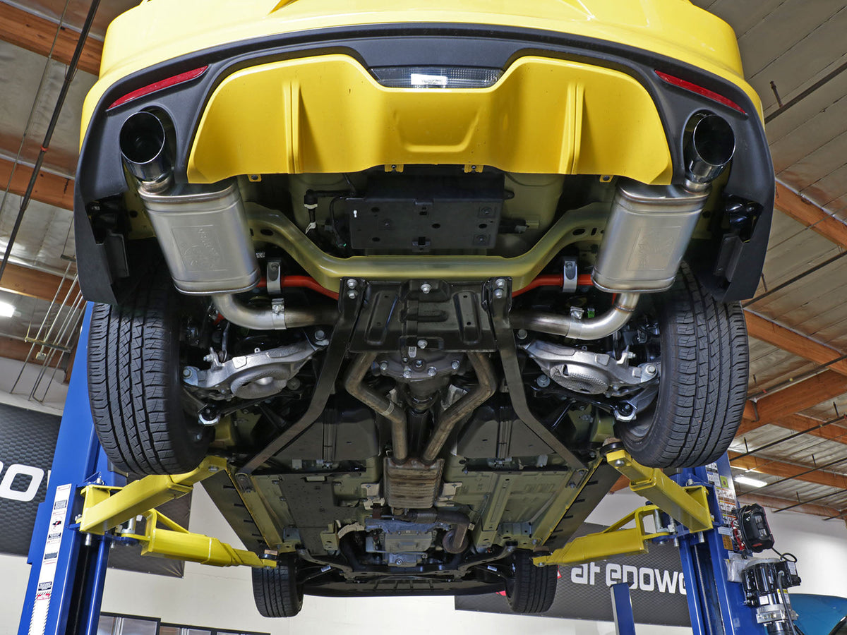 aFe MACH Force XP 2.5in 409 Stainless Axle Back Exhaust w/ Black Tips 15-17 Ford Mustang I4-2.3L (t)