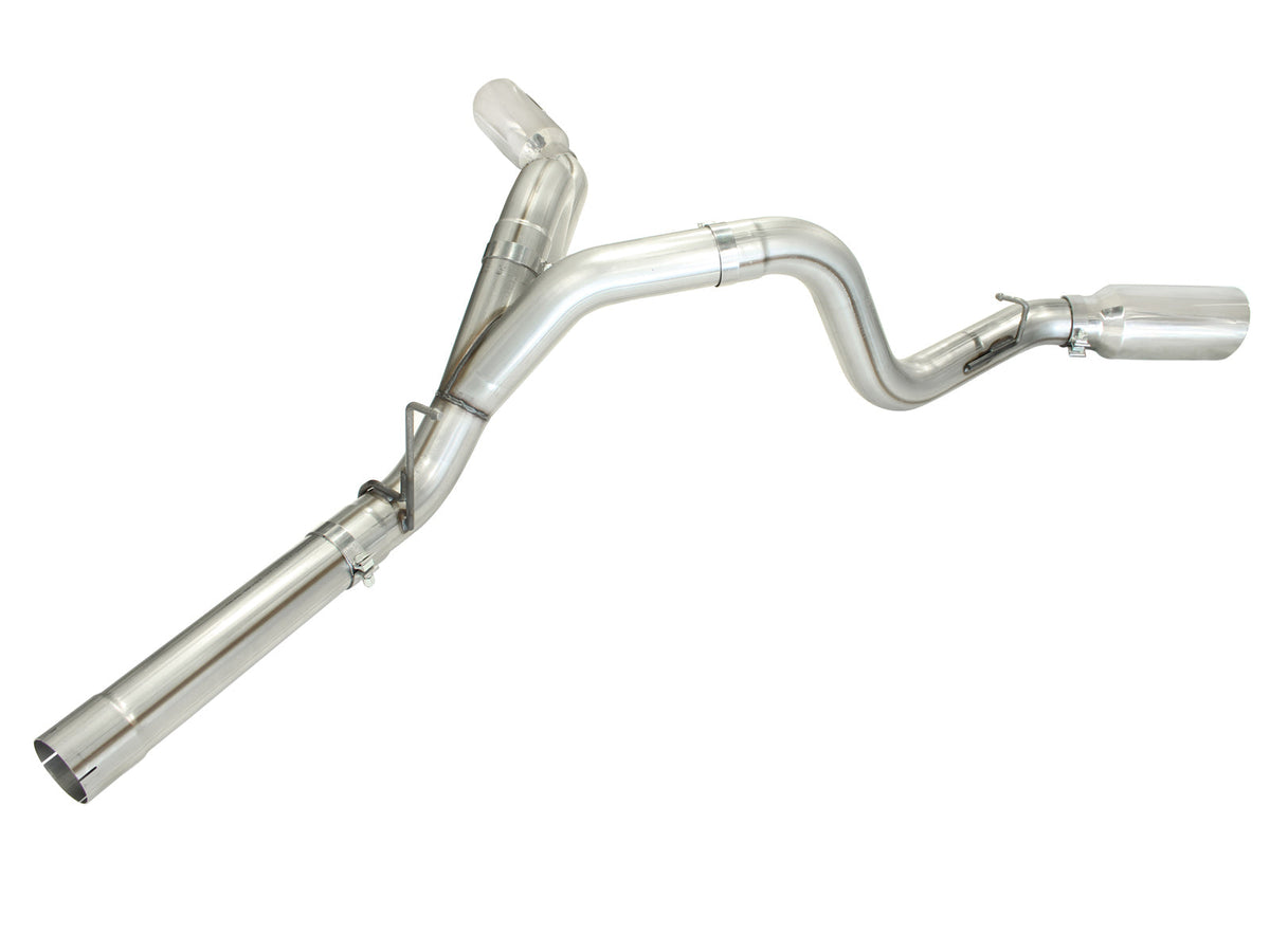 aFe MACH Force XP Exhaust 4inch DP-Back All SS 2011-14 GM Diesel Trucks V8-6.6L LML Polished