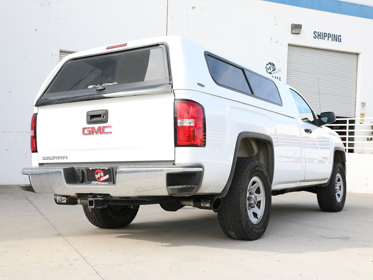 aFe Apollo GT Cat-Back Exhaust GM Trucks 09-18 V6-4.3L/V8-4.8/5.3L-Dual Rear-Side Exit Black Tips