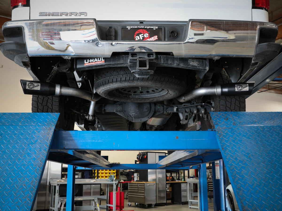 aFe Apollo GT Cat-Back Exhaust GM Trucks 09-18 V6-4.3L/V8-4.8/5.3L-Dual Rear-Side Exit Polish Tips