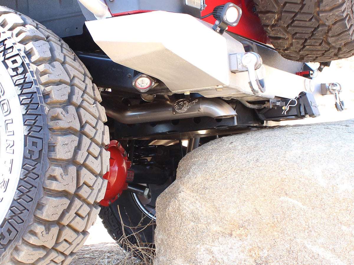 aFe MACH Force XP Exhaust Cat-Back 3in SS-409 Hi-Tuck inRBin 12-14 Jeep Wrangler Unlimited V6 4Dr