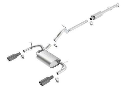 Borla 12-16 Jeep Wrangler 3.6L AT/MT 4DR 4WD S SQ RL AC SR 2.5in 2in TIP 3.5inx3.28in Black Chrome