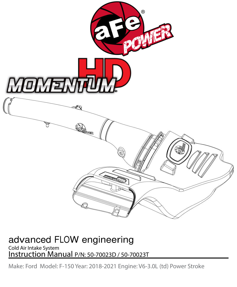 aFe Momentum HD PRO 10R Cold Air Intake System 18-19 Ford F-150V6-3.0L (td)