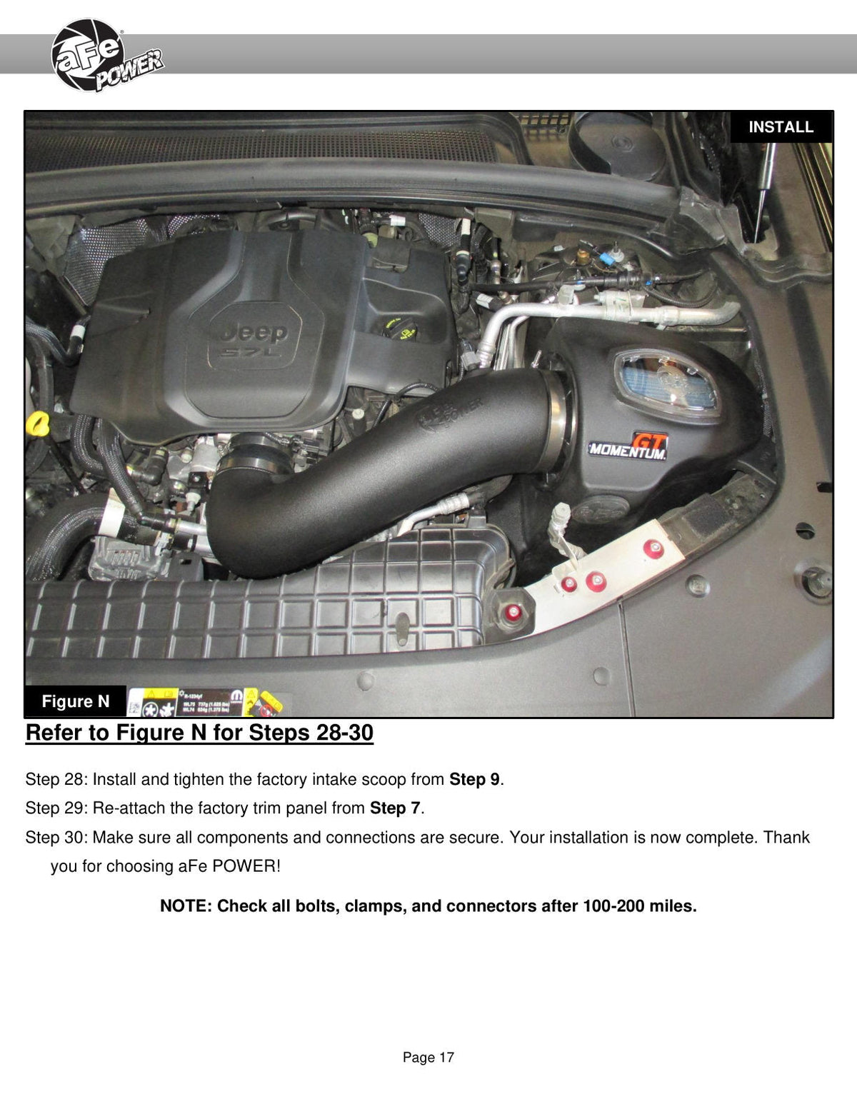 aFe 22-23 Jeep Grand Cherokee WL HEMI V8 5.7L Momentum GT Cold Air Intake System w/Pro Dry S Filter
