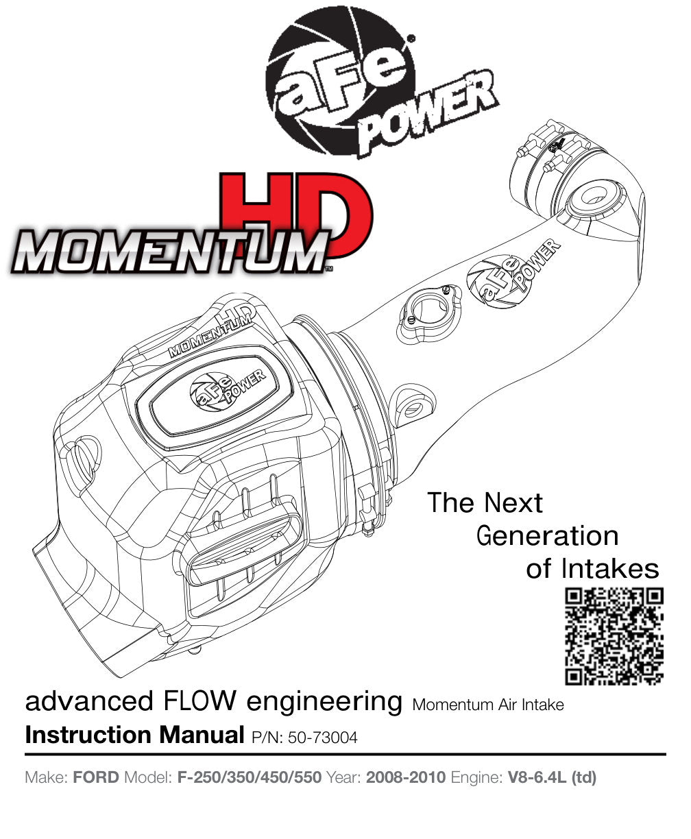 aFe Momentum HD PRO 10R Stage-2 Si Intake 08-10 Ford Diesel Trucks V8-6.4L (td)