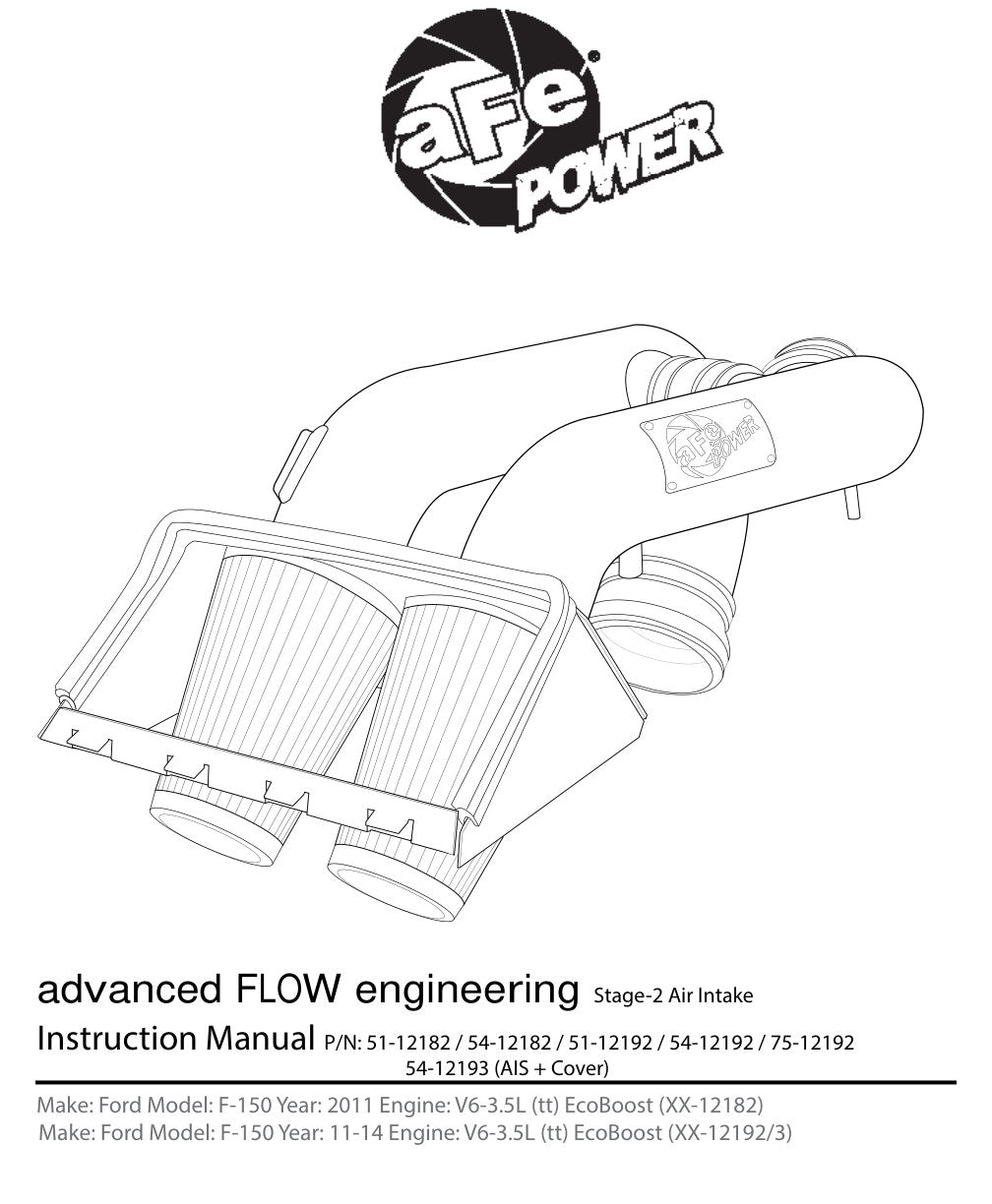 aFe MagnumFORCE Intakes Stage-2 Pro DRY S 11 Ford F-150 V6 3.5L (tt) EcoBoost