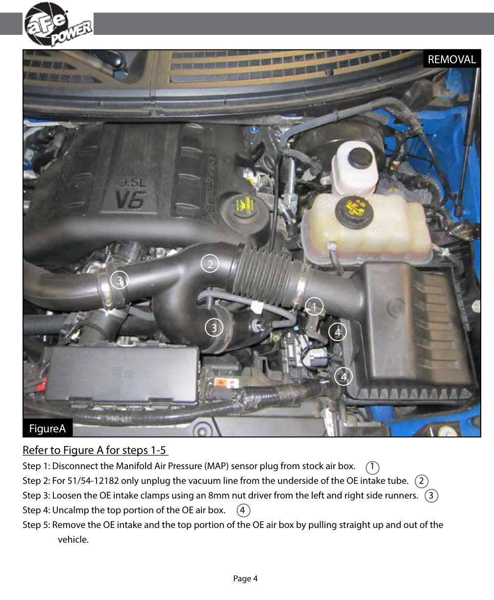 aFe MagnumFORCE Intakes Stage-2 Pro DRY S 11 Ford F-150 V6 3.5L (tt) EcoBoost