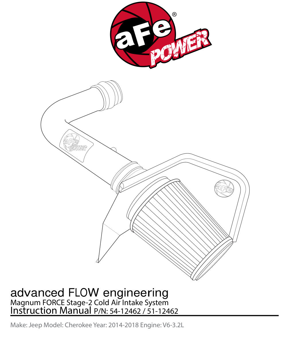 aFe MagnumFORCE Intake Stage-2 Pro DRY S 2014 Jeep Cherokee V6 3.2L