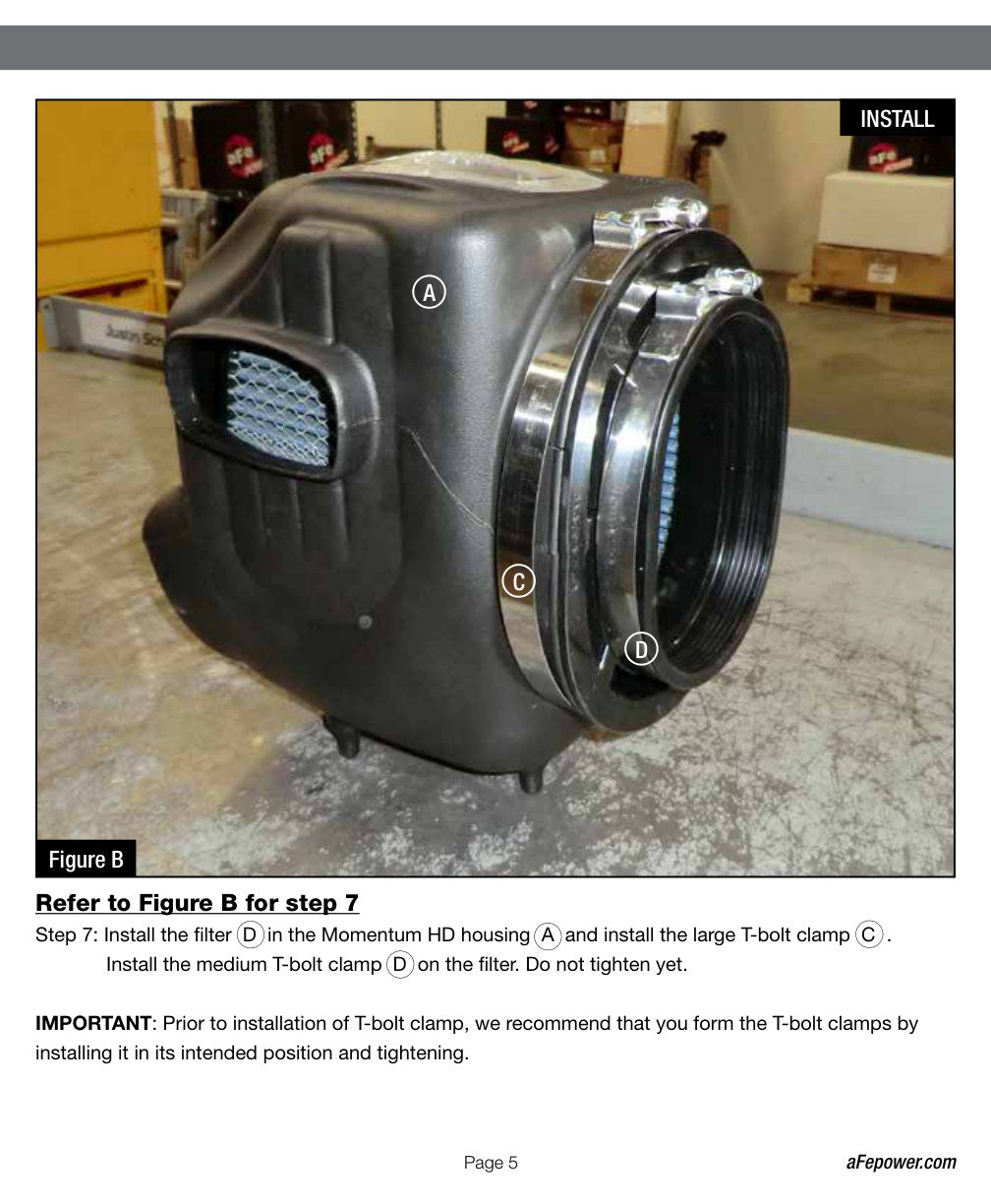 aFe Momentum HD Pro DRY S Stage-2 Si Intake 08-10 Ford Diesel Trucks V8-6.4L (See afe51-73004-E)