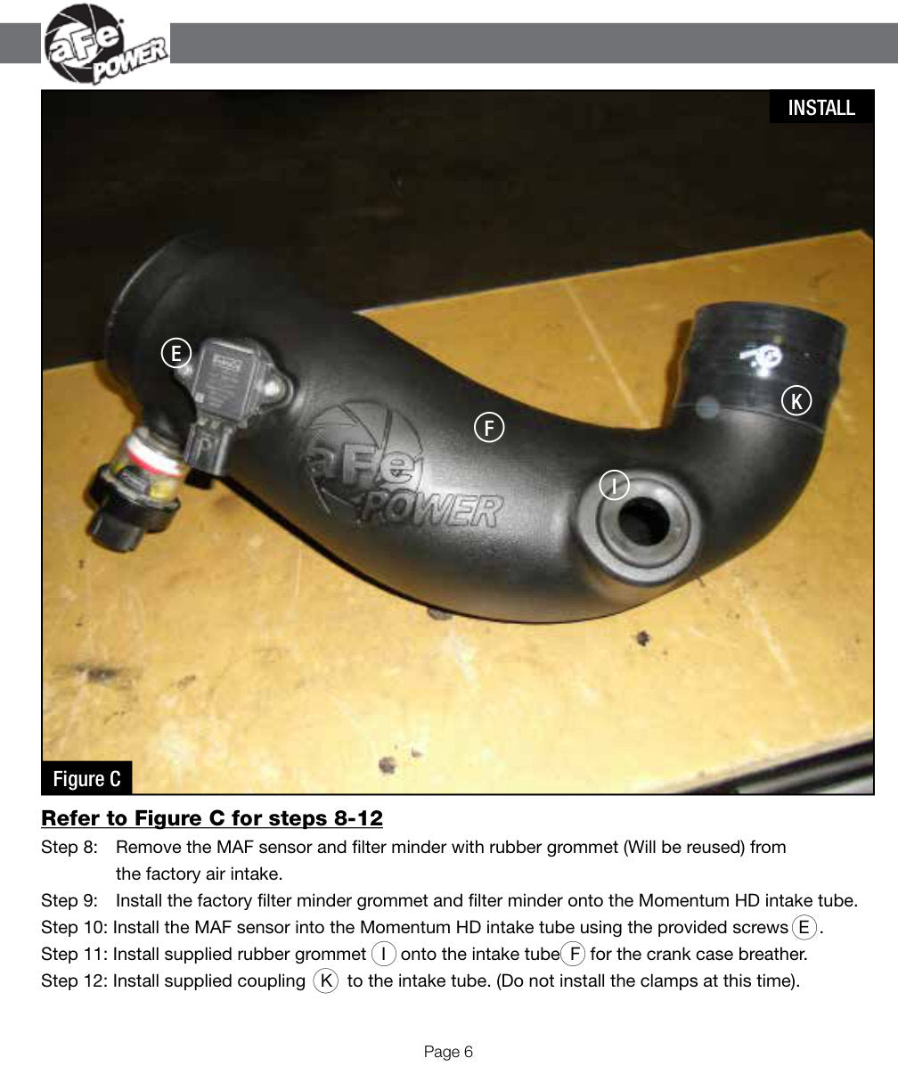 aFe Momentum HD Pro DRY S Stage-2 Si Intake 08-10 Ford Diesel Trucks V8-6.4L (See afe51-73004-E)