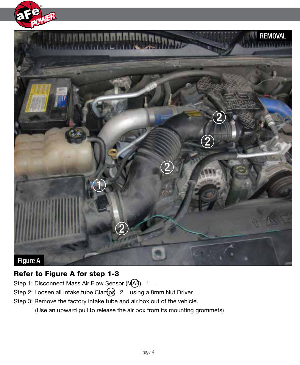 aFe Momentum HD PRO Dry S Stage-2 Si Intake 01-04 GM Diesel Trucks V8-6.6L LB7 (See afe51-74001-E)
