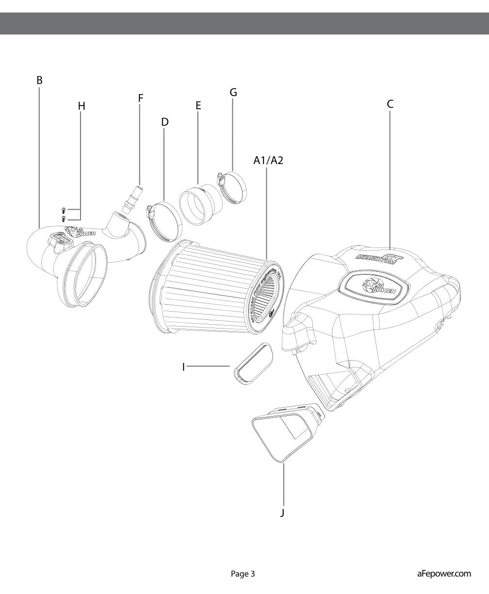 aFe Momentum GT Pro DRY S Intake System Chevrolet Camaro 16-17 I4 2.0L (t)